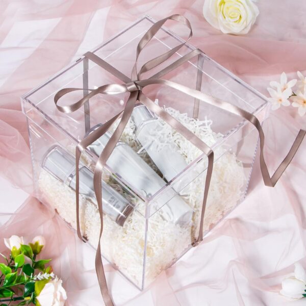 Clear Acrylic Plastic Storage Box 7.9x7.9 Inches – Cube Container with Lid for Jewelry, Coins & Crafts | Transparent Organizer Box Pakistan - Image 4