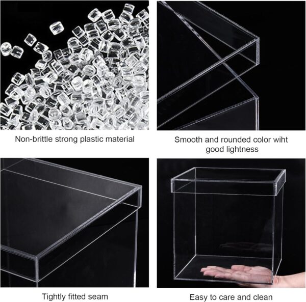 Clear Acrylic Plastic Storage Box 7.9x7.9 Inches – Cube Container with Lid for Jewelry, Coins & Crafts | Transparent Organizer Box Pakistan - Image 2