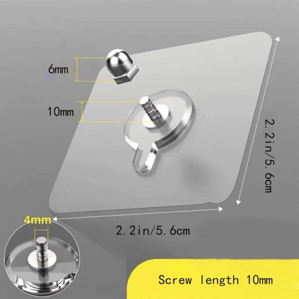 20 PCS Heavy Duty Adhesive Wall Hooks – No Drill, No Nail Sticker Hangers for Shelves & Frames - Image 6